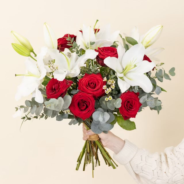 Red Naomi With Lilies